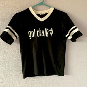 got chalk gymnastics shirt with football stripes
